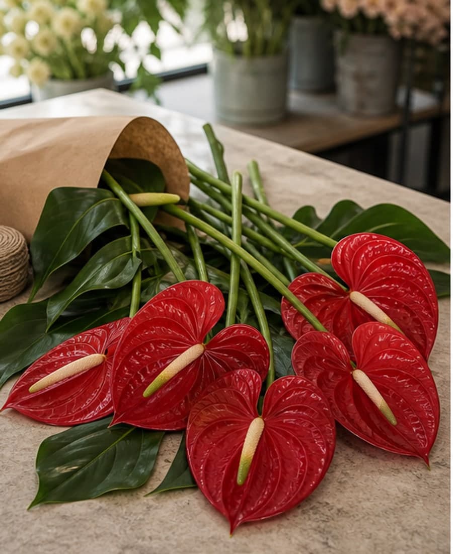 Nama Iskra Red Anthurium Market Stem Set